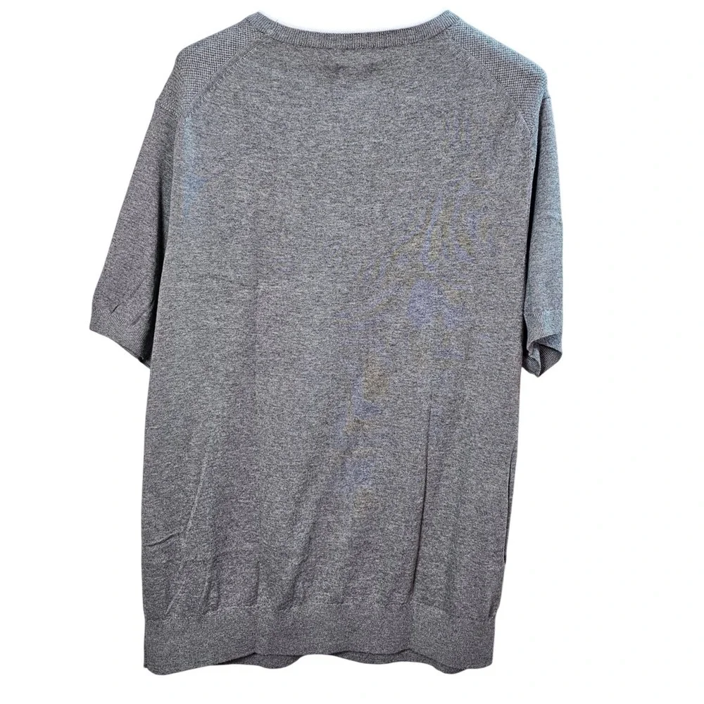 Van Heusen Mens Smart Temp‎ Short Sleeve Sweater XL Slim Fit Grey Cooling Knit